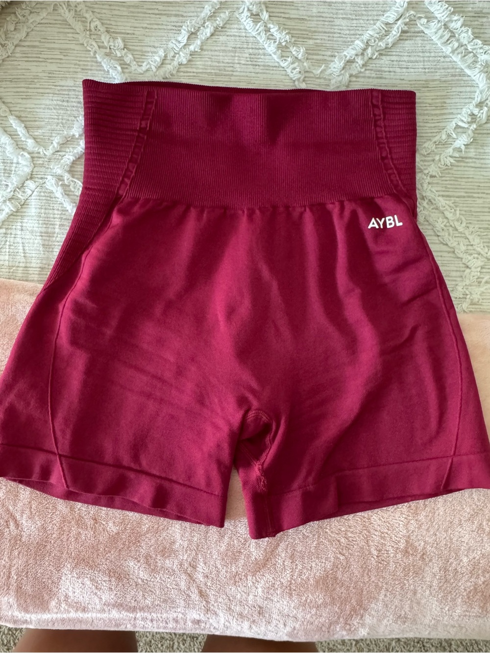 AYBL High-Waist Wine Red Empower Seamless Shorts